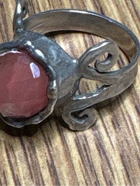 Sterling Silver Ring with Pink Stone